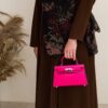 ⁦شنطة كايلي جلد جودة عالية باللون الوردي غامق⁩ - الصورة ⁦4⁩