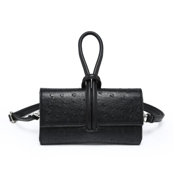 Mini Ostrich clutch BLACK MK-01