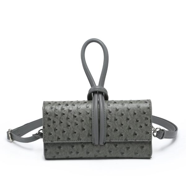 Mini Ostrich clutch gray MK-03