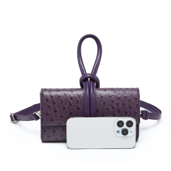⁦Mini Ostrich clutch BLACK⁩ - الصورة ⁦2⁩